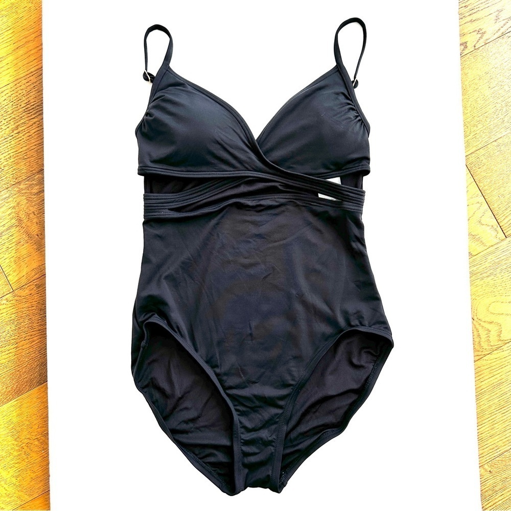 Vince Camuto Black One-Piece Swimsuit with wrap style front